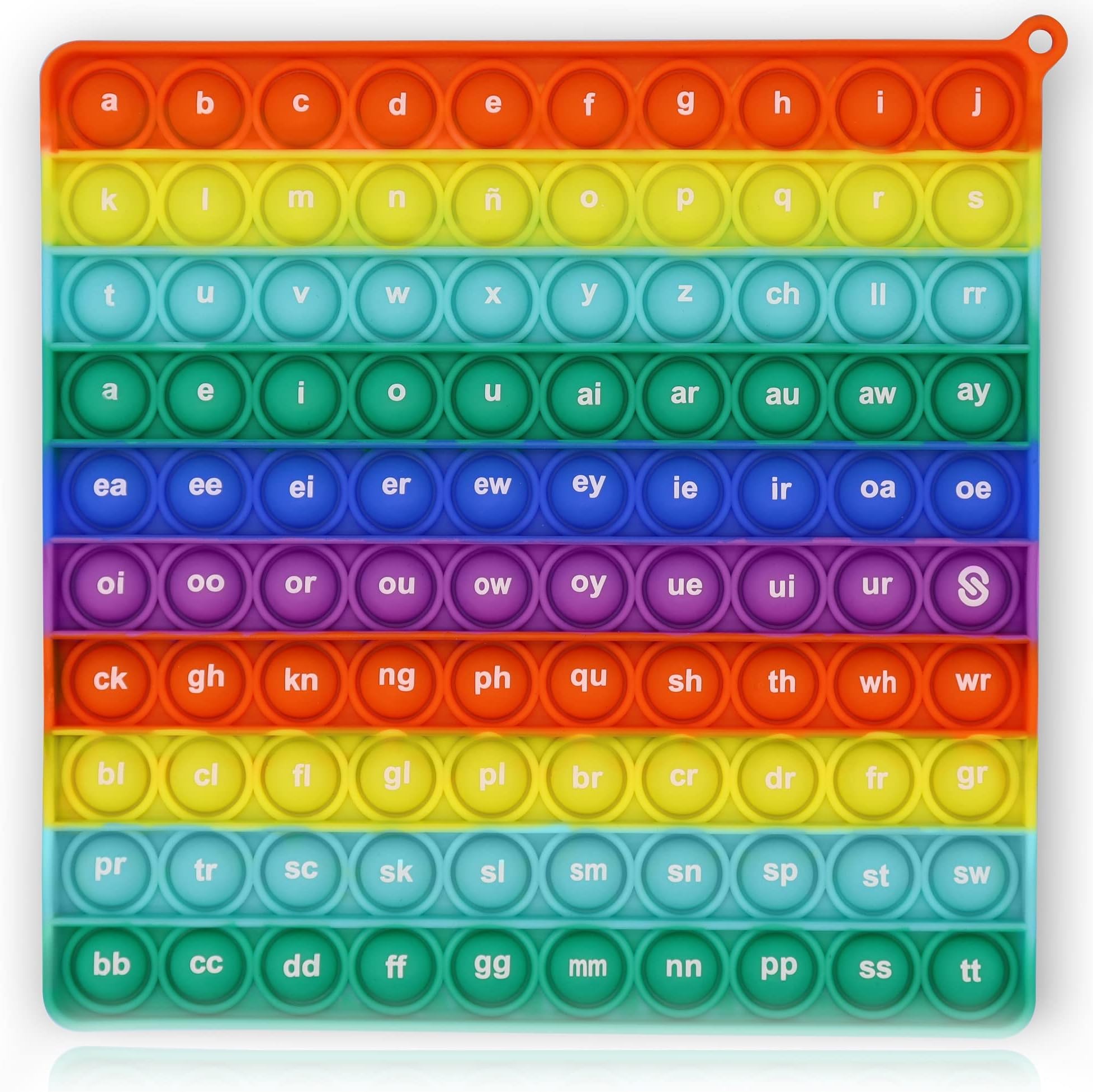 PETBSNVB Both Side Alphabet, Letter, ABC, Phonics Pop Board, Square Popper, Montessori Educational for Kindergarten Classroom Kids 1 2 3 Year Old