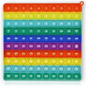 PETBSNVB Both Side Alphabet, Letter, ABC, Phonics Pop Board, Square Popper, Montessori Educational for Kindergarten Classroom Kids 1 2 3 Year Old
