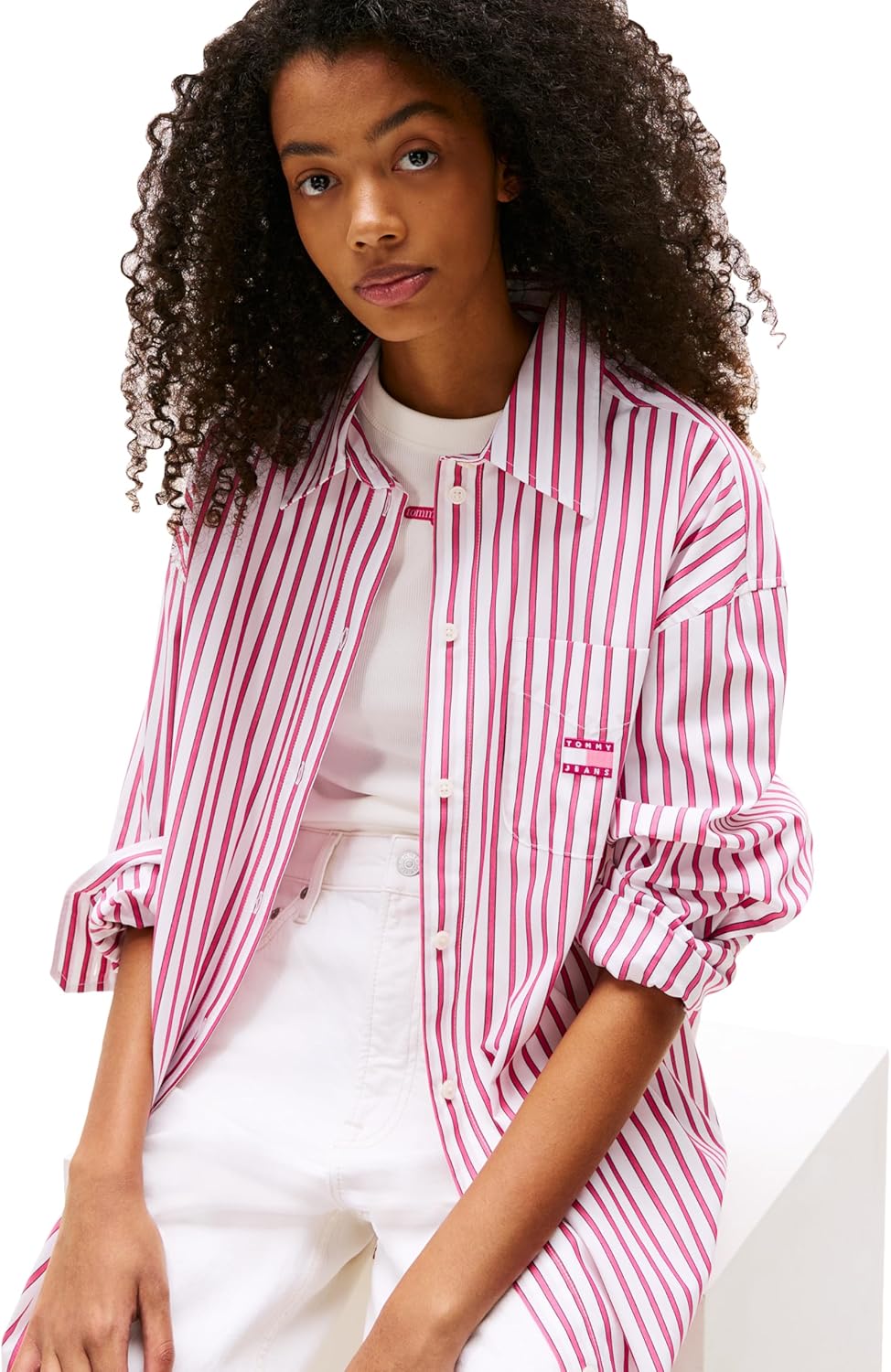 Tommy Jeans Women's Shirt Dress with Flag Logo