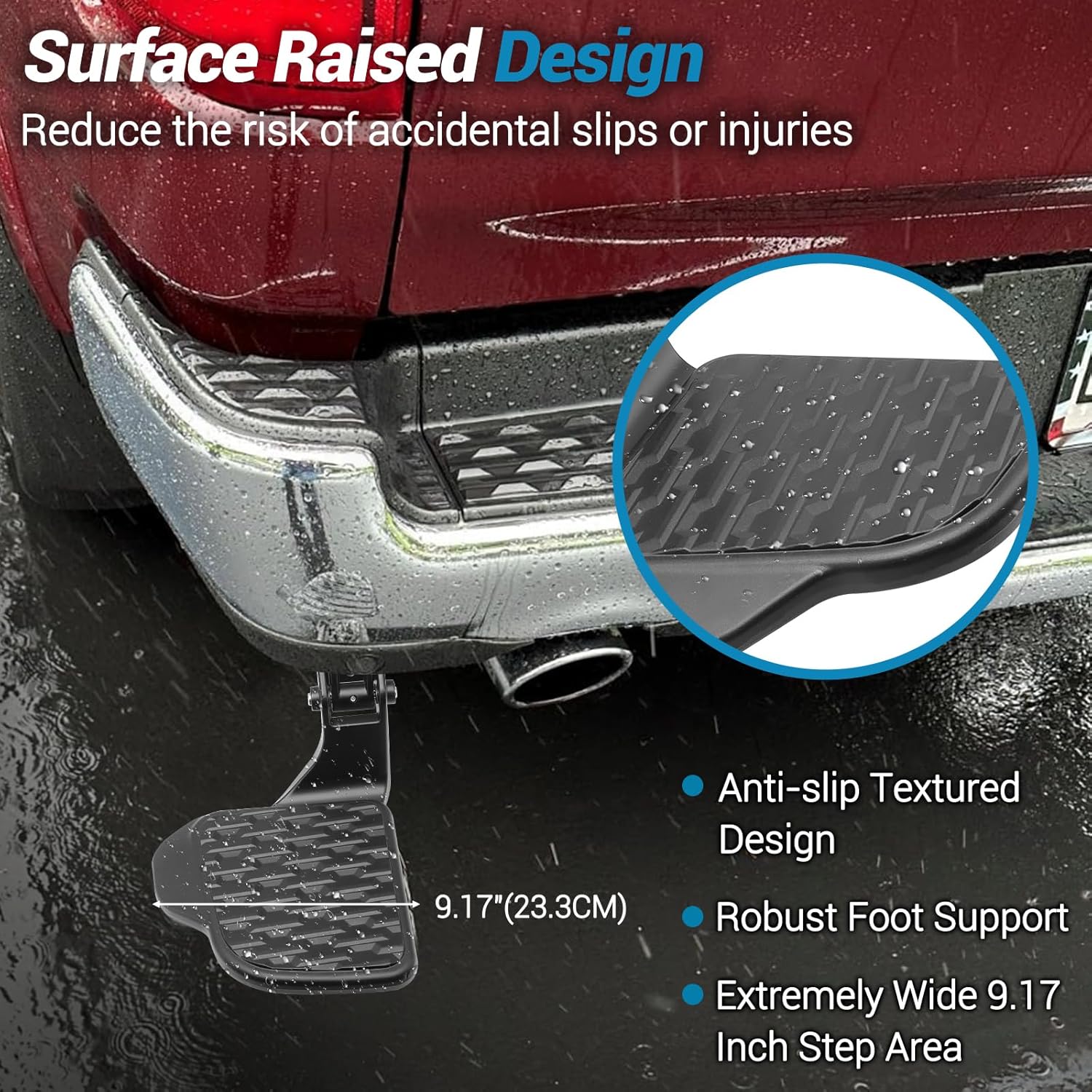 Rear Bed Step,Retractable Bumper Tailgate Step for Dodge Ram 1500 2024 2025 2026 Truck Rear Bedsteps,Replaces 82216597AC