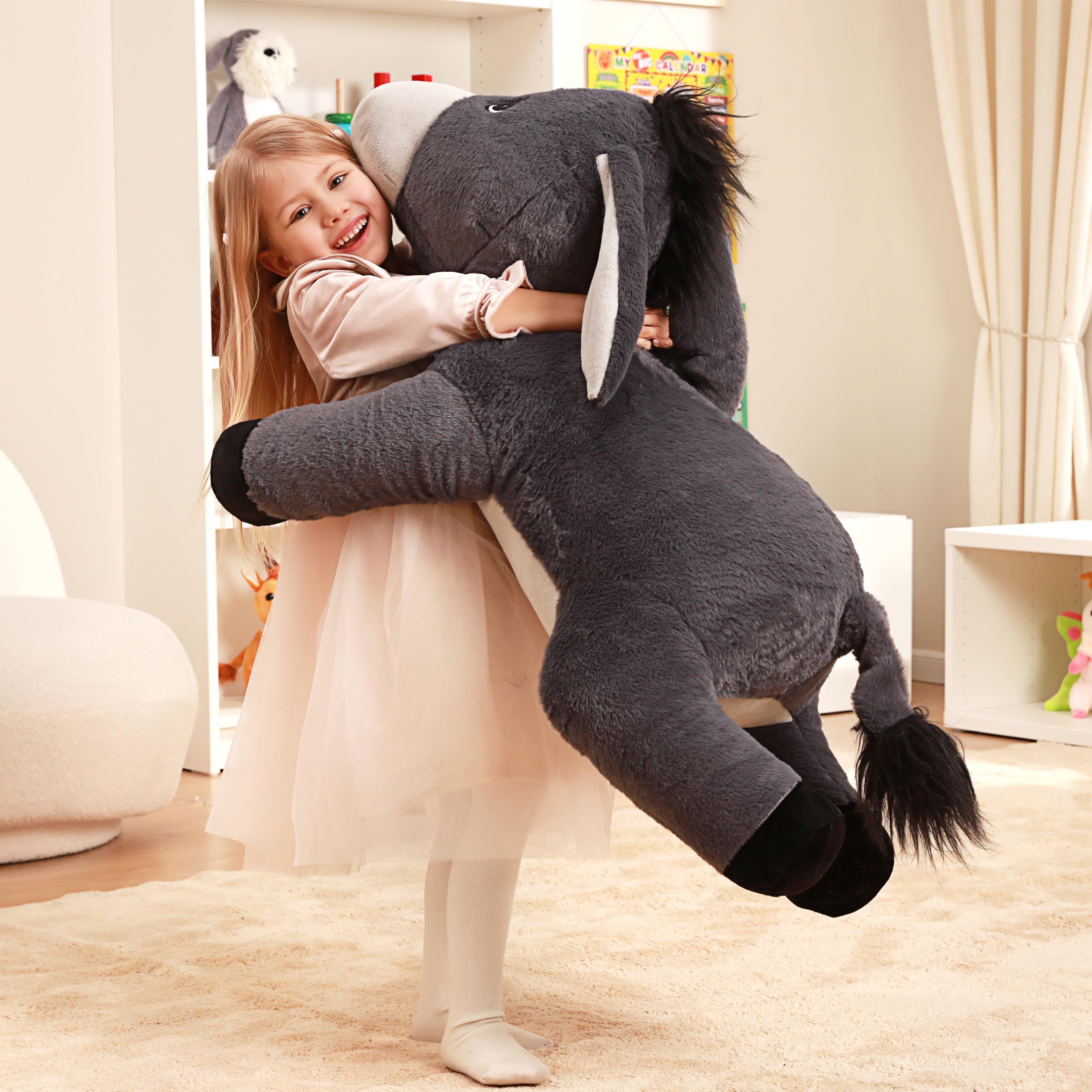 IKASA Animal de peluche gigante de 33 pulgadas, súper suave, sin cremallera