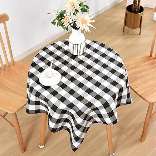Miniatura 2 de Wolkemer Mantel cuadrado pequeño a cuadros en blanco y negro a cuadros para comedor, cocina, decoración de mesas de fiesta, 36 x 36 pulgadas