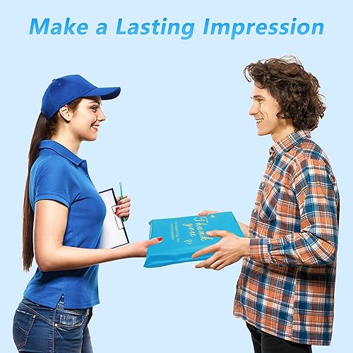 Miniatura 6 de Jowlroel Thank You Sobres de polietileno de 10 x 13 pulgadas, 100 piezas, bolsas de envío impermeables y resistentes al desgarro para ropa, bolsas