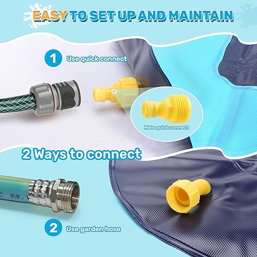 Miniatura 6 de Almohadilla de salpicaduras de 87 pulgadas para perros, rociador antideslizante para niños, almohadilla cuadrada para niños de 4 a 8 años,