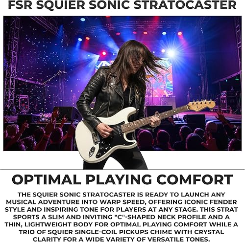 Vista 43 de Fender Squier Sonic Stratocaster HSS - Guitarra eléctrica, diapasón de laurel, golpeador blanco, verde surf Verde (Surf Green)
