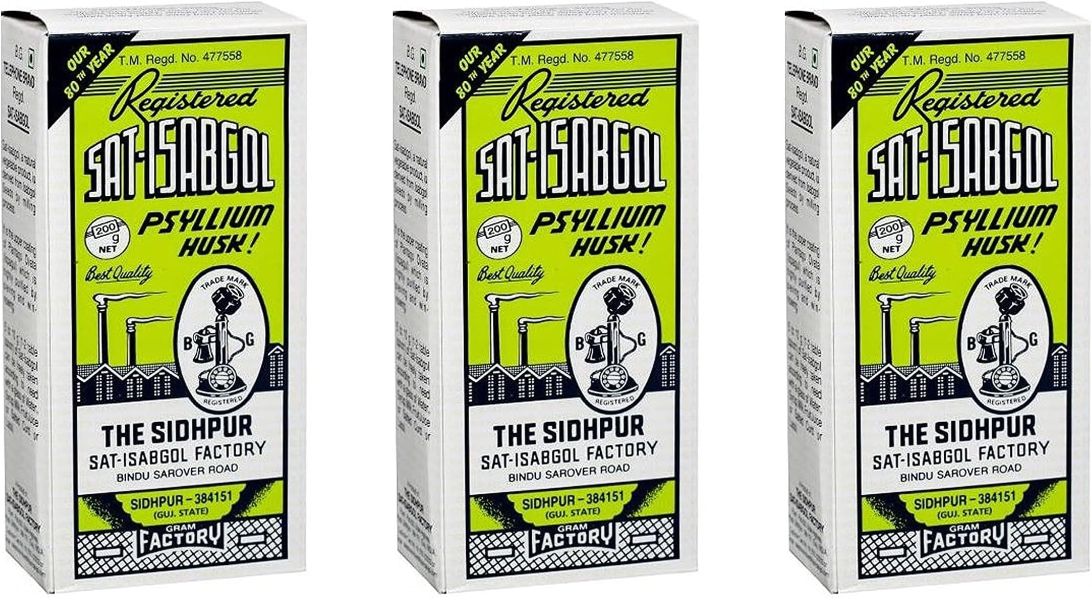 Psyllium Husk (Sat-Isabgol) 200 Gram 3 Pack