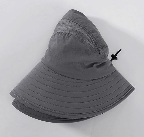 Miniatura 6 de Home Prefer - Gorra de protección solar SPF 50 para hombre con ala ancha y solapa para el cuello