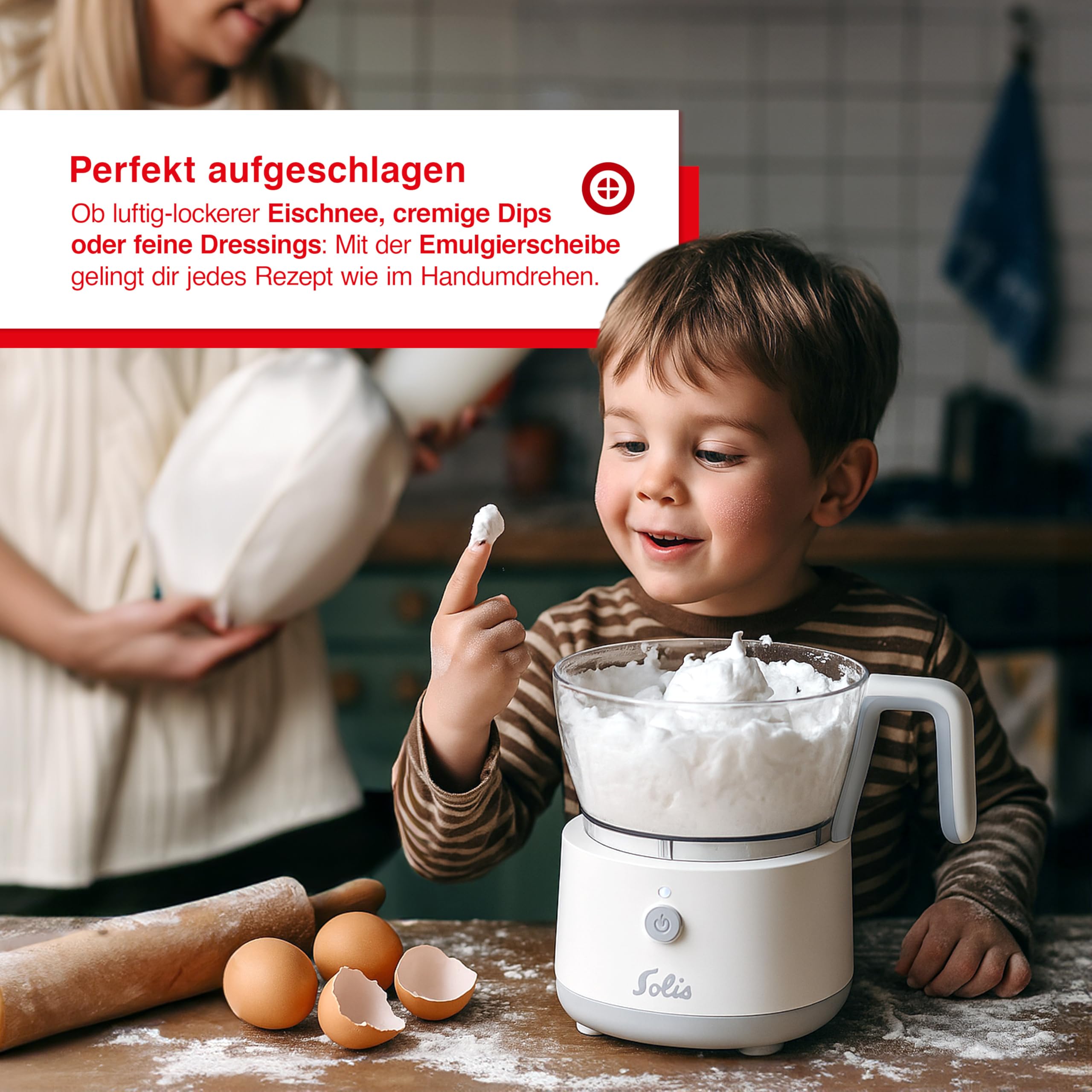 Solis Multi Chopper – Zerkleinerer mit 2 Behältern & Emulgierscheibe, für Gemüse, Fleisch, Kräuter & Dips – mit Start-Sicherheitsschalter & Saugnapf, spülmaschinengeeignet