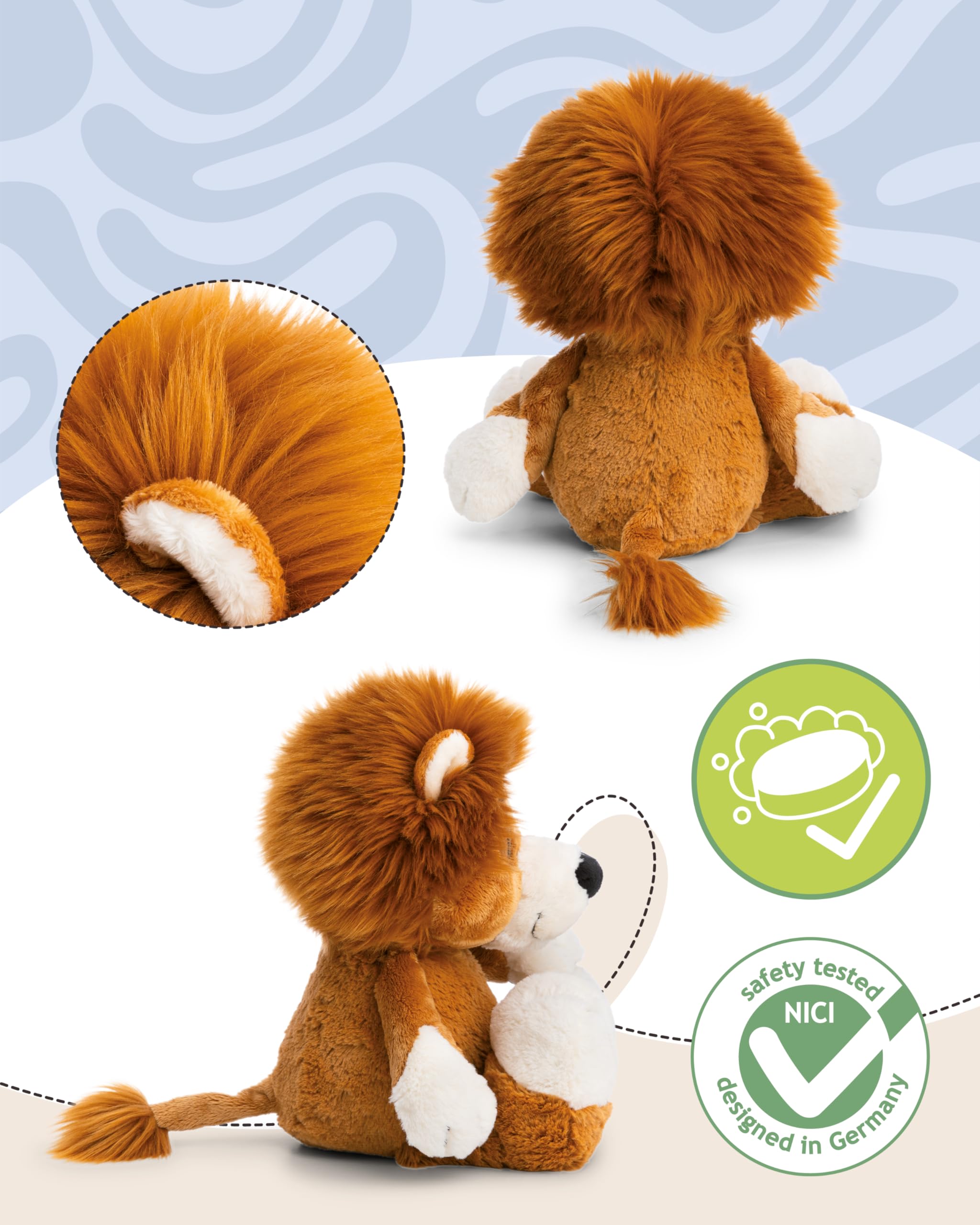 NICI Kuscheltier Löwe King Kimari 70cm - braun - 62748 | Stofftier aus weichem Plüsch, niedliches Plüschtier zum Kuscheln und Spielen, für Kinder & Erwachsene, tolle Geschenkidee