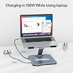 BENFEI Laptop Stand with USB C 6in1 Docking Station, HDMI 4K@60Hz, 4*USB3.0, 100W PD Compatible with MacBook Pro/Air, iPad Pro, XPS, Thinkpad