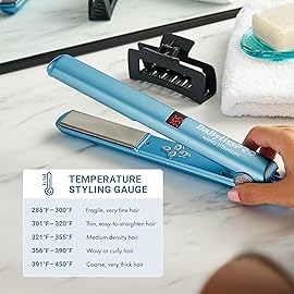 BaBylissPRO Nano Titanium Hair Straightener, 1 /25mm Flat Iron Digital Hair Straightener Iron for Professional Salon Results and All Hair Types