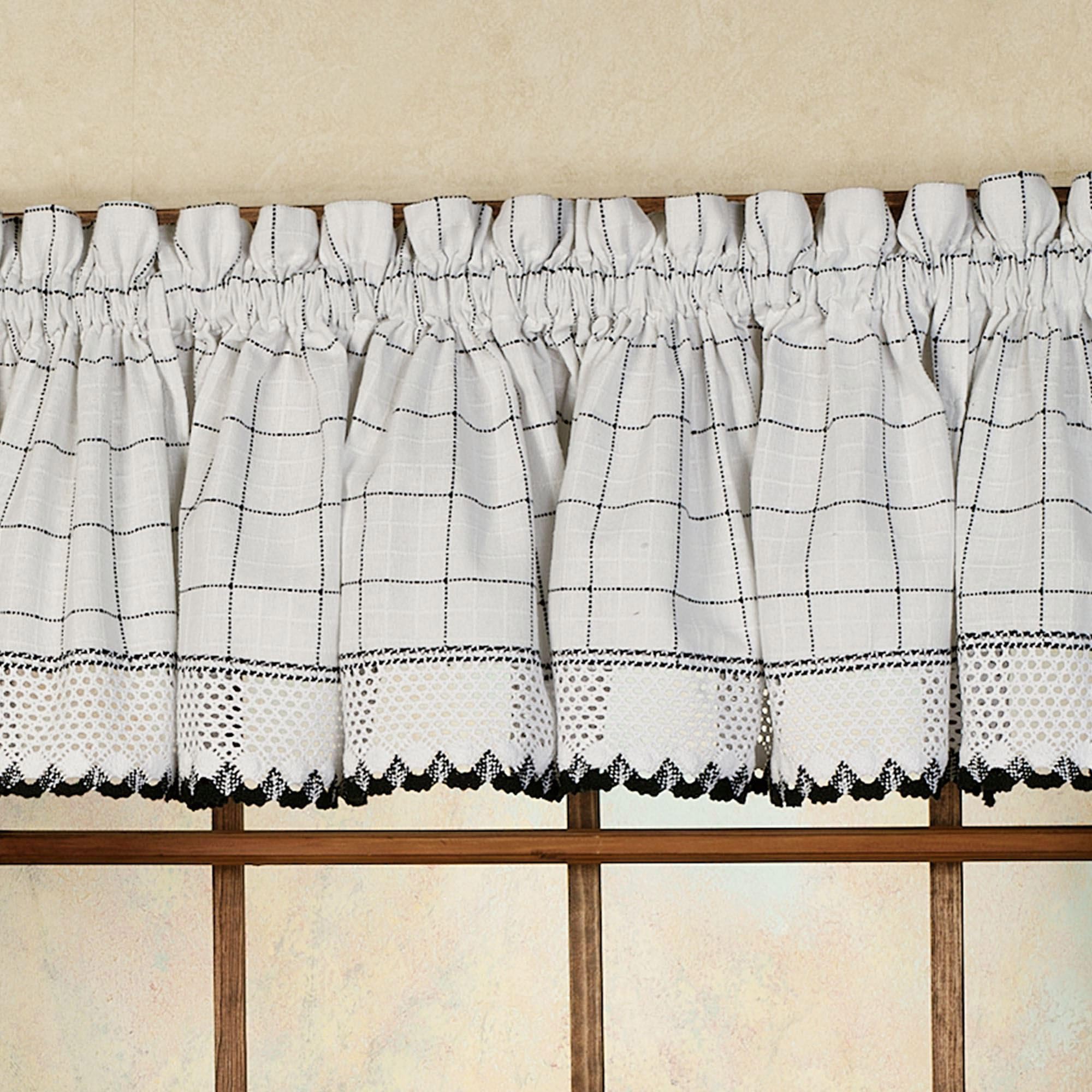 Rideaux de cuisine pour fenêtres de ferme et décoration rustique noire