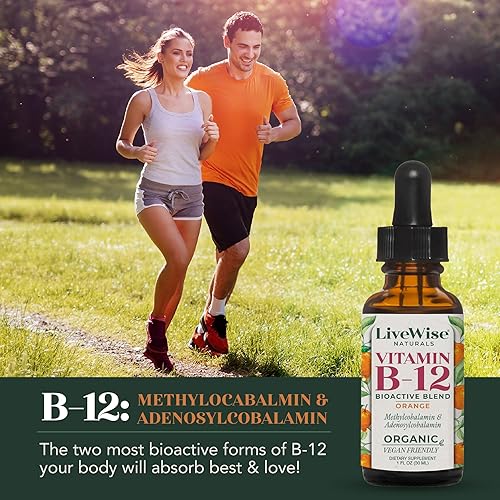 Miniatura 3 de Líquido B12 Vitamina Sublingual – Vitamina Líquida Totalmente Natural Vegana B12 Gotas – Suplemento de adenosilcobalamina sin OMG y metilcobalamina