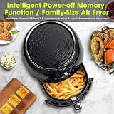 Air Fryer 5.8QT/5.5L, Uten 1700W AirFryer High-Power Electric Hot Temperature Control & Timer Knob, Non Stick Fry Basket, Dishwasher Safe, Apply to Party, Afternoon Tea, Black — image 5