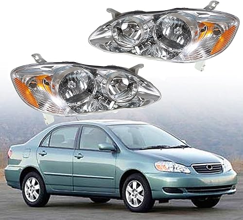 Miniatura 7 de Juego de faros delanteros de repuesto directo izquierdo + derecho completo para Toyota Corolla 2003 2004 2005 2006 2007 2008