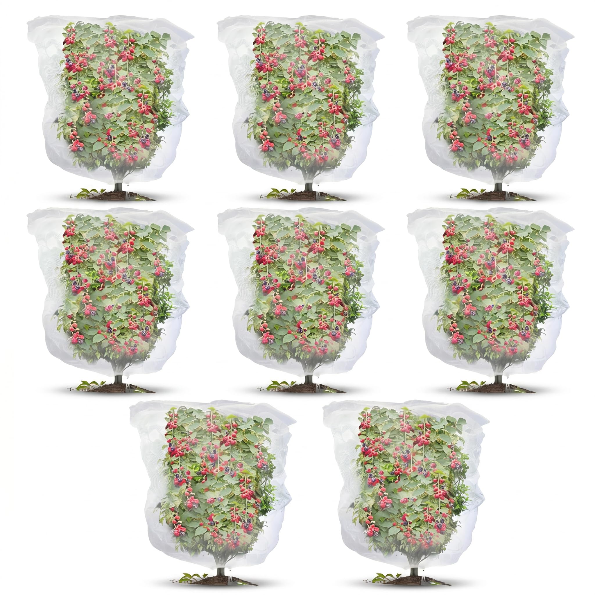 8PCS Fruit Tree Netting Bird Protection, Bird Netting for Garden, Fruit Trees Cover Frame Bags with Drawstring for Small Bush Vegetables Strawberry Net (80 * 100cm)