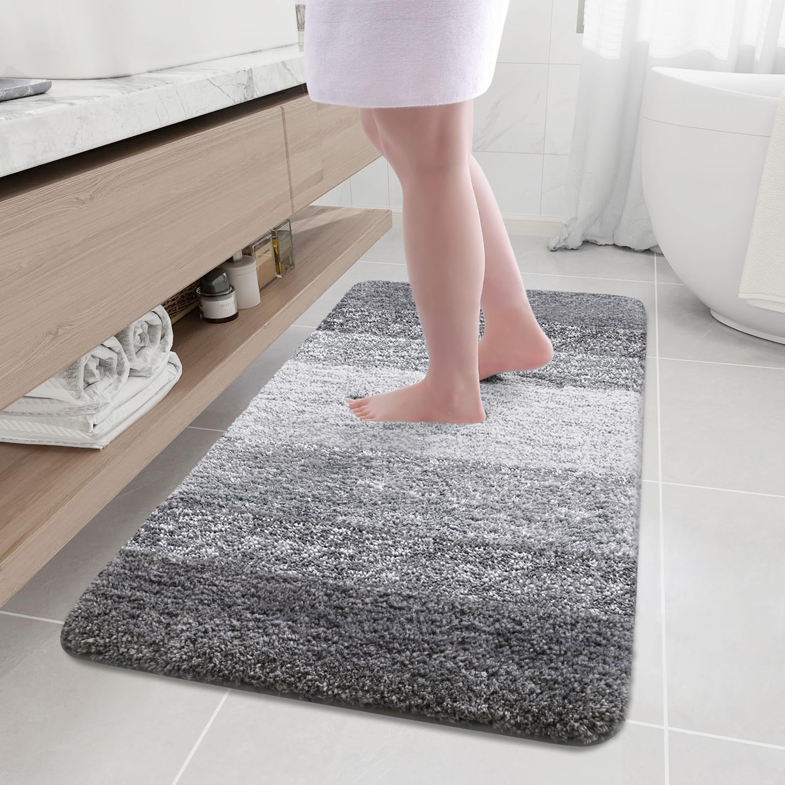 Tapis de salle de bain épais et doux pour sécuriser votre douche