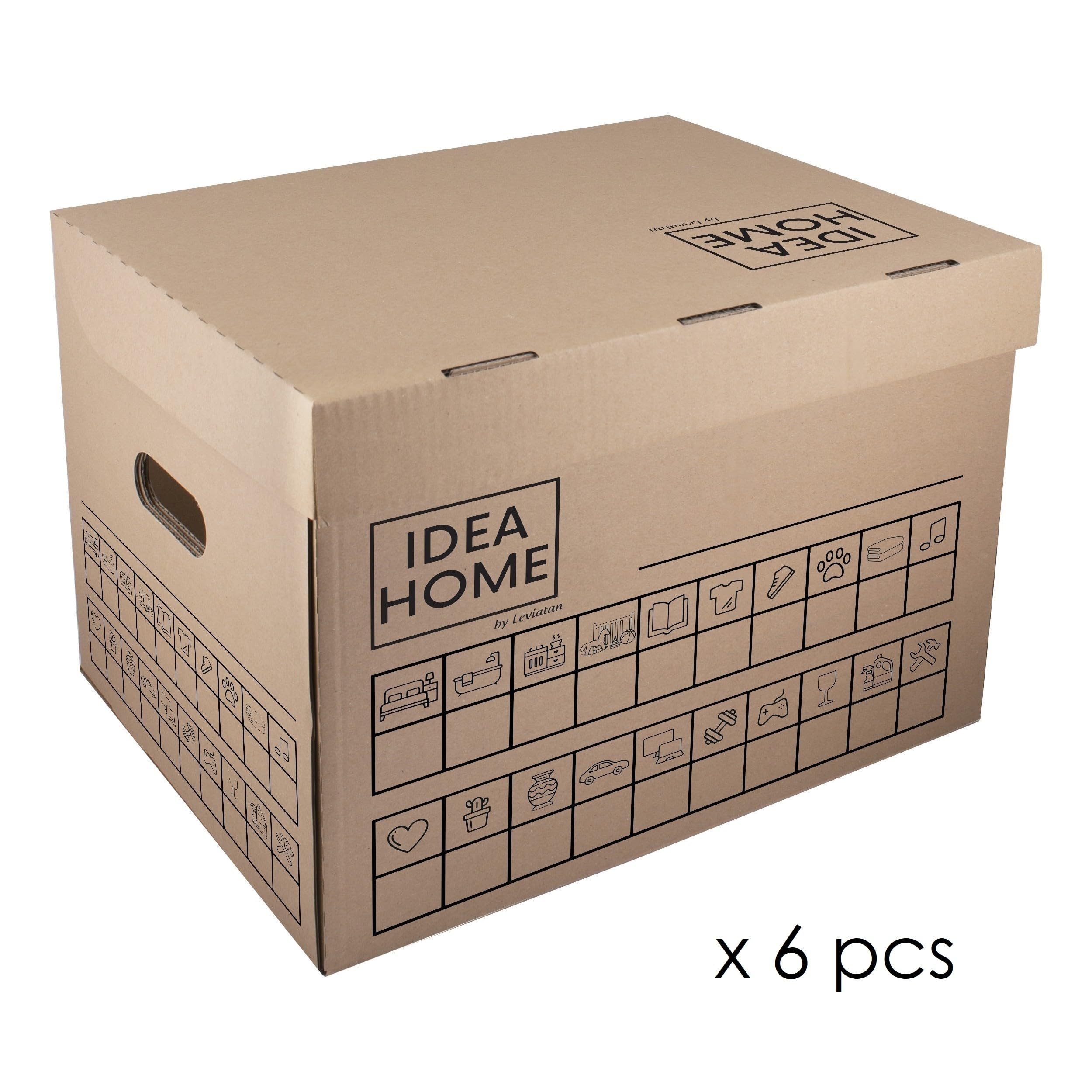 Scatole Di Cartone Per Traslochi 30,5x22,9x7,6cm - Set Di 20 Scatole Ondulate Con Coperchio, Marrone - Foto 4