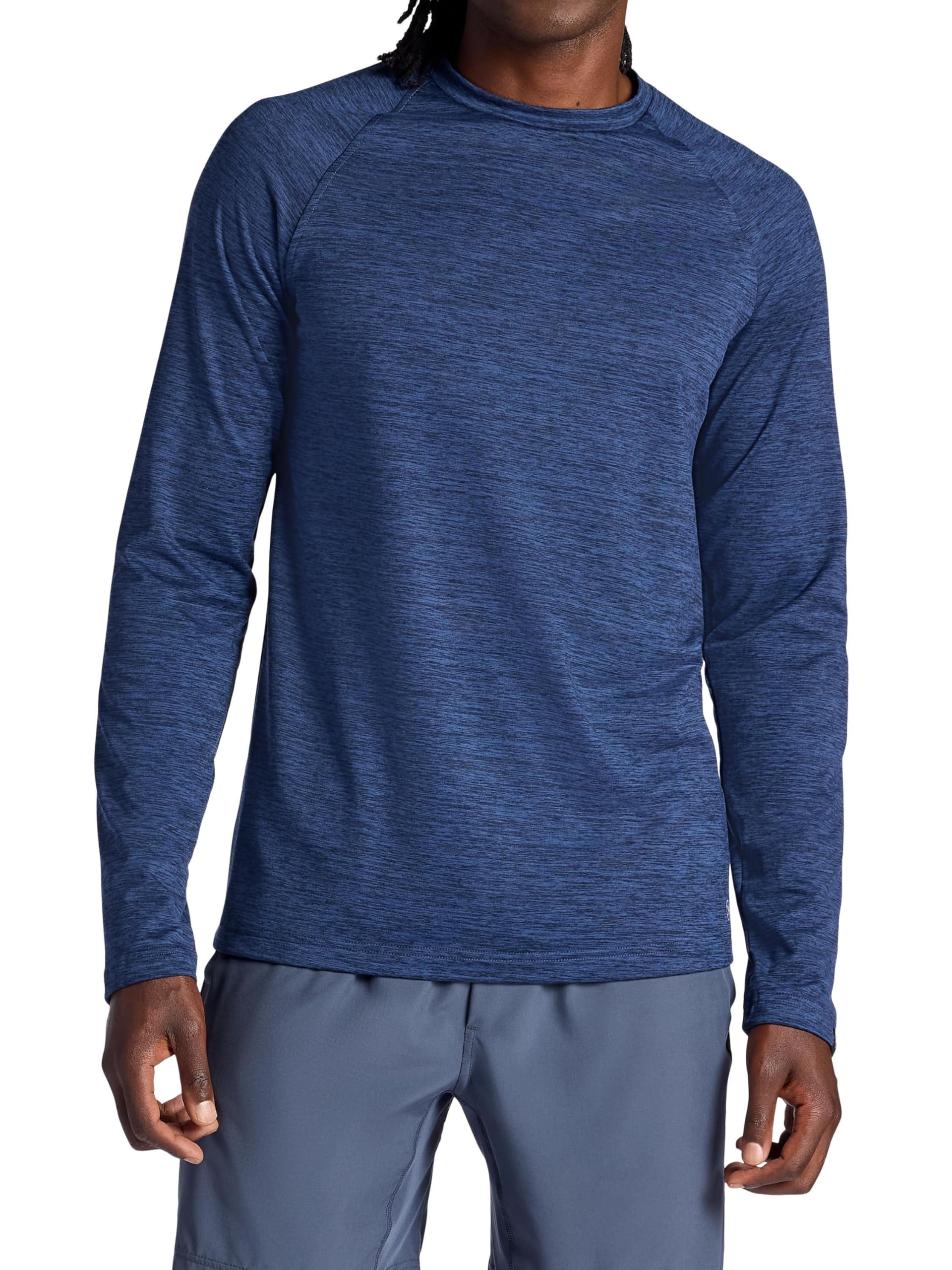 Gaiam Men’s Power Long Sleeve Crewneck Top, Standard Fit, Stretch Heavyweight Fleece Material