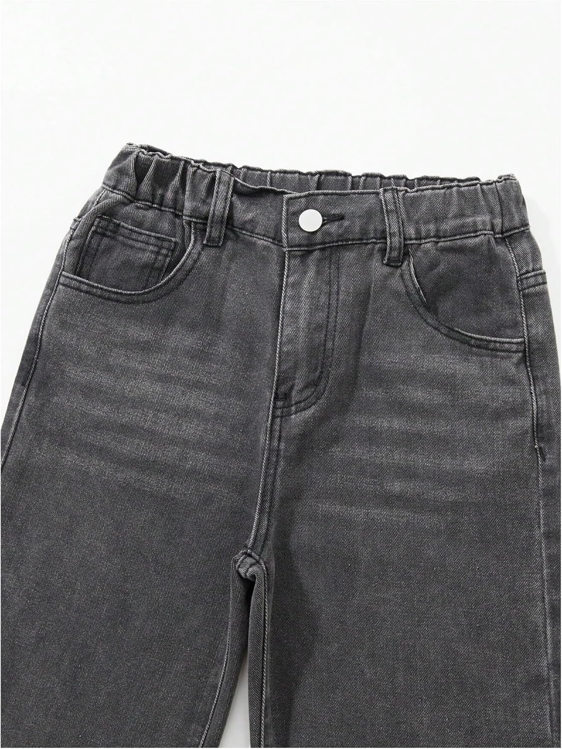 WDIRARA Girl's High Waisted Button Wide Leg Jeans Casual Long Denim Pants with Pocket - Image 3