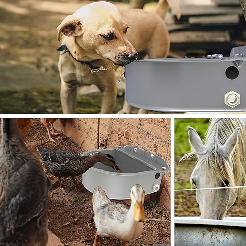Miniatura 2 de Dispensador automático de agua para perros, dispensador de tazón de agua de gran tamaño de acero inoxidable, comedero autolenado para aves de corral