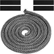 Flintronic Braided Seal for Insert and Stove, 14 mm x 2.5 m Fiberglass Gasket with 4 Tapes, Refractory Gasket, Fireplace Insert Seal for Wood Stove, Fireplace, Heat, Resistant to 600°C