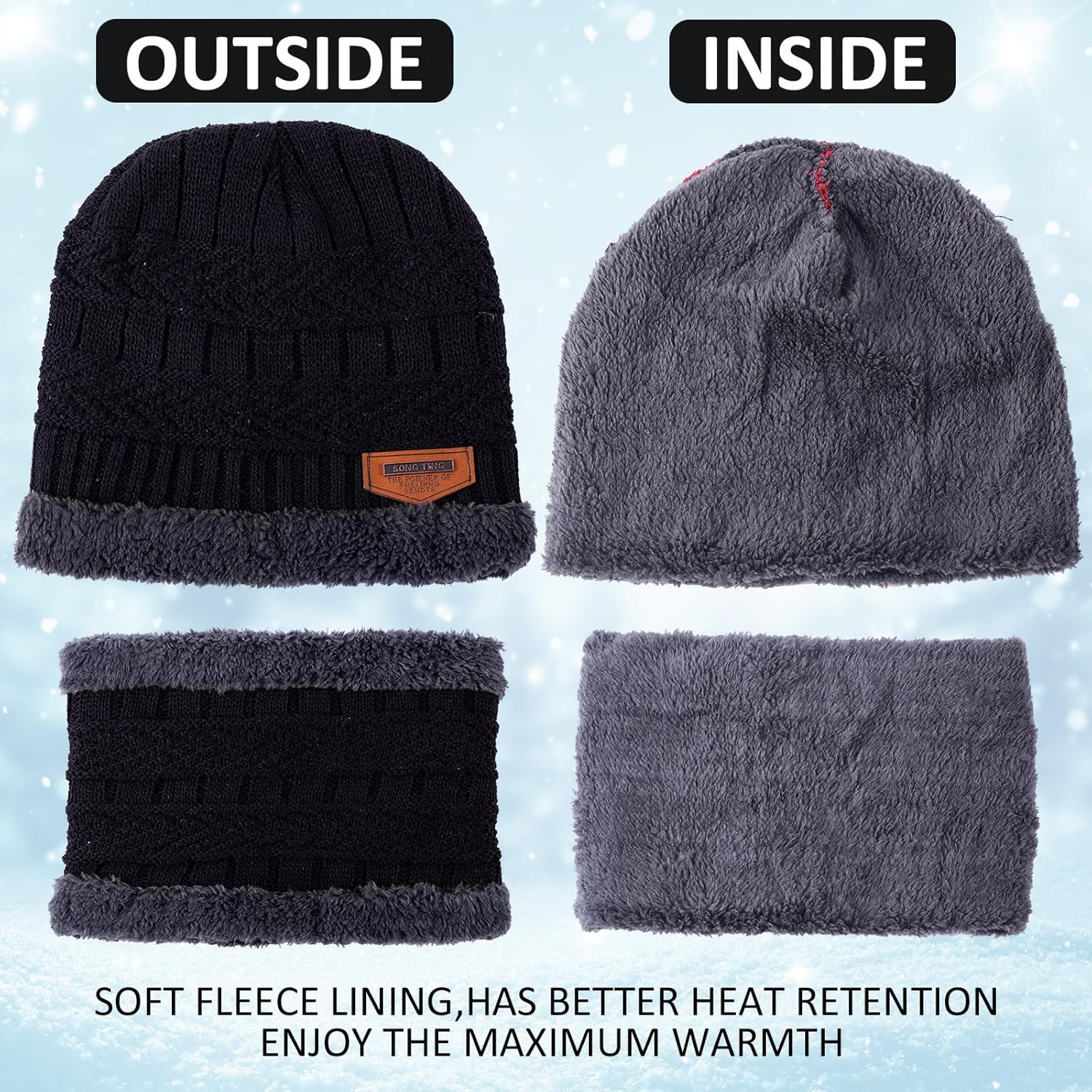 Liitrsh 24/48 Pcs Toddle Hat Scarf Glove Earmuffs for 2-8 Years Boy Girl, Winter Beanie Caps Gloves Mittens Earflaps - Image 4