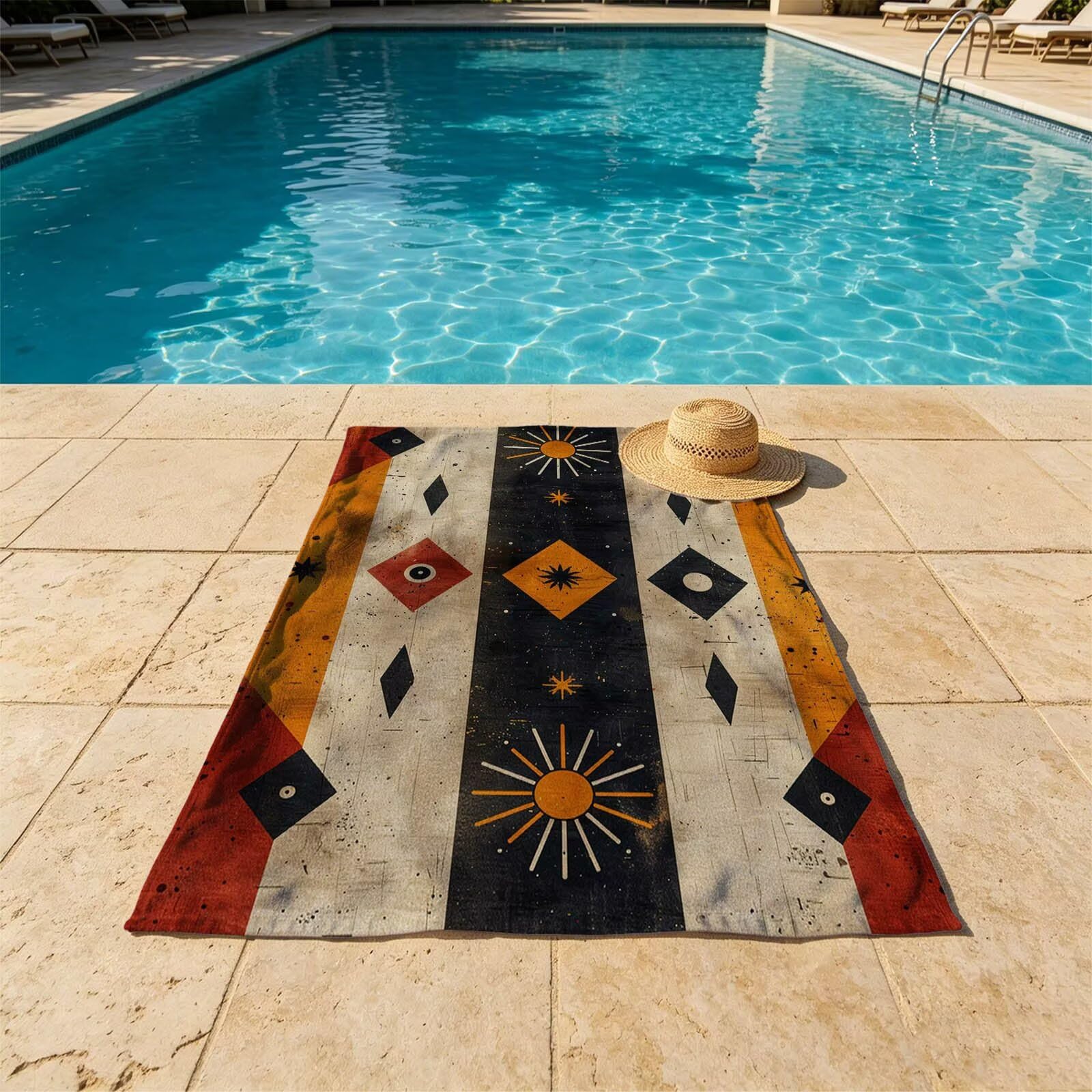 Cuadrado Toalla Playa 160x220 Resistente a la Arena Secado rápido Ligero, Toalla Playa Grande 220 x 160cm Suave Cómodo como Gym Yoga Sauna Toallas Baño Grandes Travel Essentials Sencillez XTLS-2005