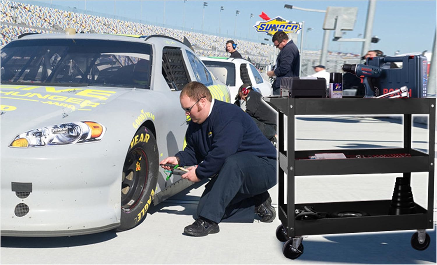 Service Tool Cart Tool Organizers - New Design in 2018, Easy to Assembly, 4 castors for Move, Most Stable for DIY Working, Garage Storage Roller cart, Dollies (3 Trays black Color) : Industrial & Scientific