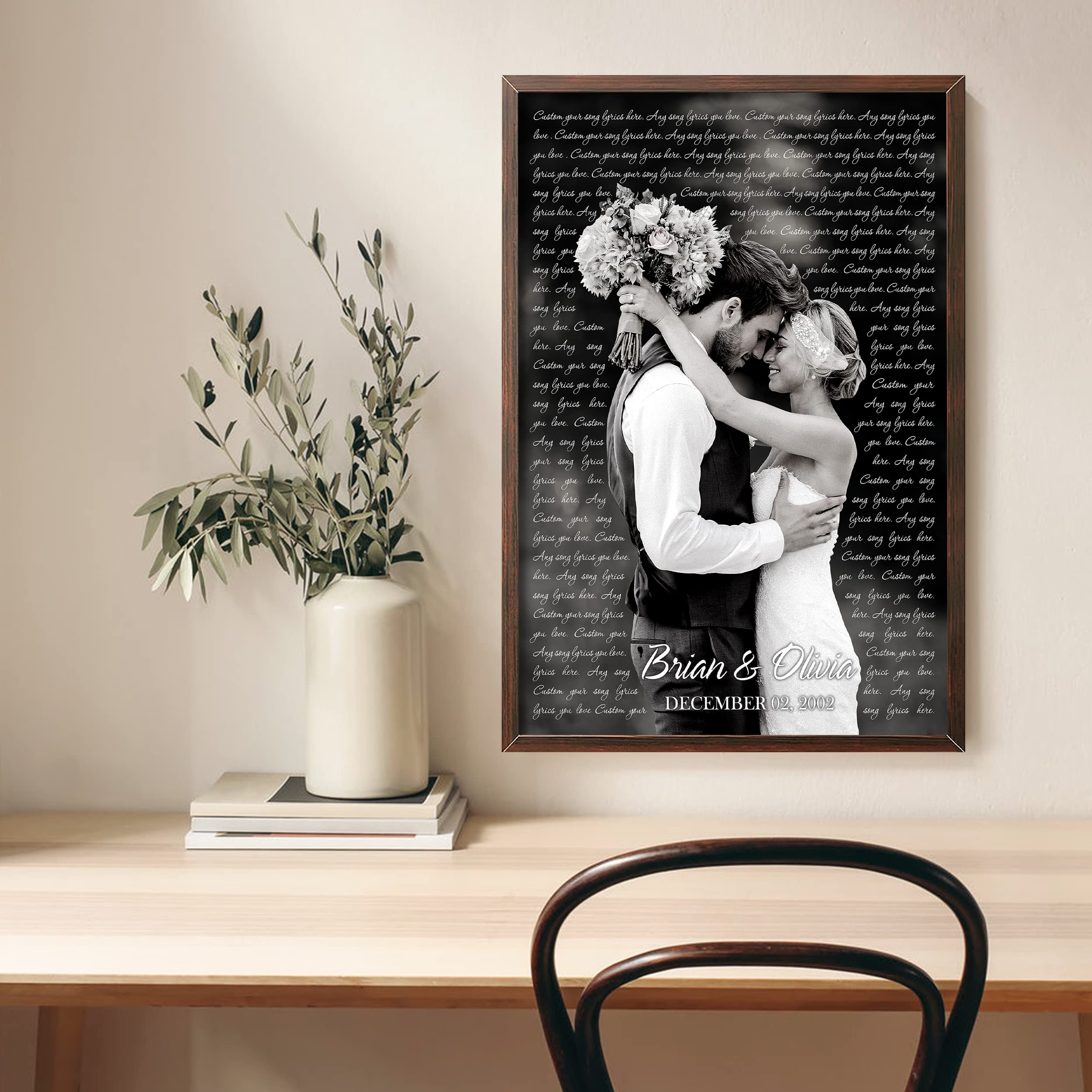 Personalised Anniversary Song Gift, Personalised Christmas Gift For Him, Music Gift, Personalized First Dance Gift - Custom Lyric Print - UK