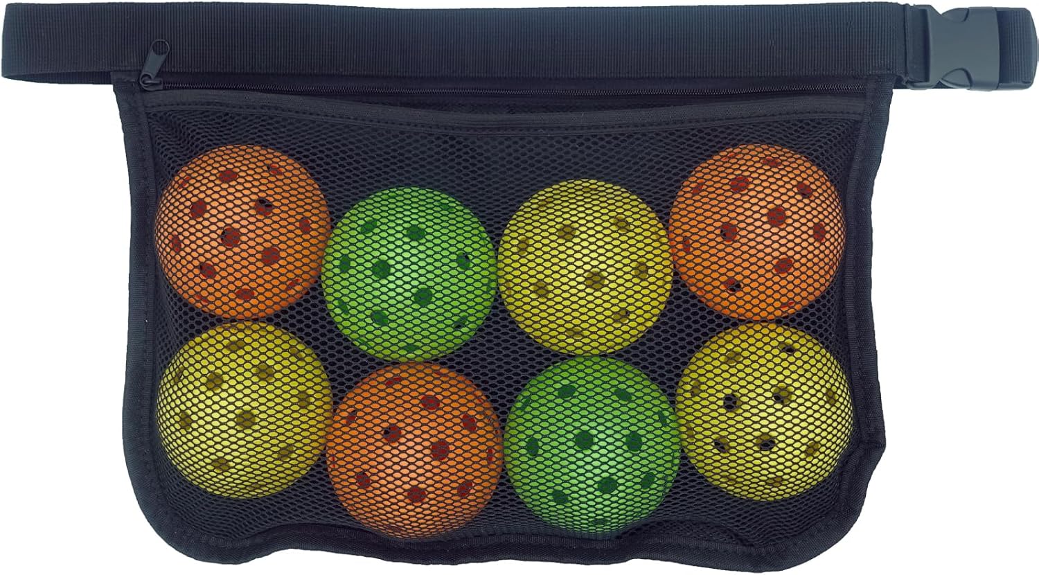 Riñonera ajustable con soporte para pelotas de pickleball y tenis, bolsa de cadera de malla para hombres, mujeres, adolescentes, con capacidad para