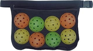 Adjustable Pickleball & Tennis Ball Holder Waist Pouch - Mesh Hip Bag Carrier for Men, Women, Teens - Holds 8-10 Balls, Versatile Accessories & Gifts