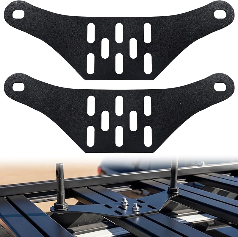 Outus Roof Rack Mount Brackets 2 Pack, Heavy Duty Steel Truck Bed Rack Mounts for Molle Panels & Bed Rails, Universal Adjustable Clamp for Overland Cargo Accessories