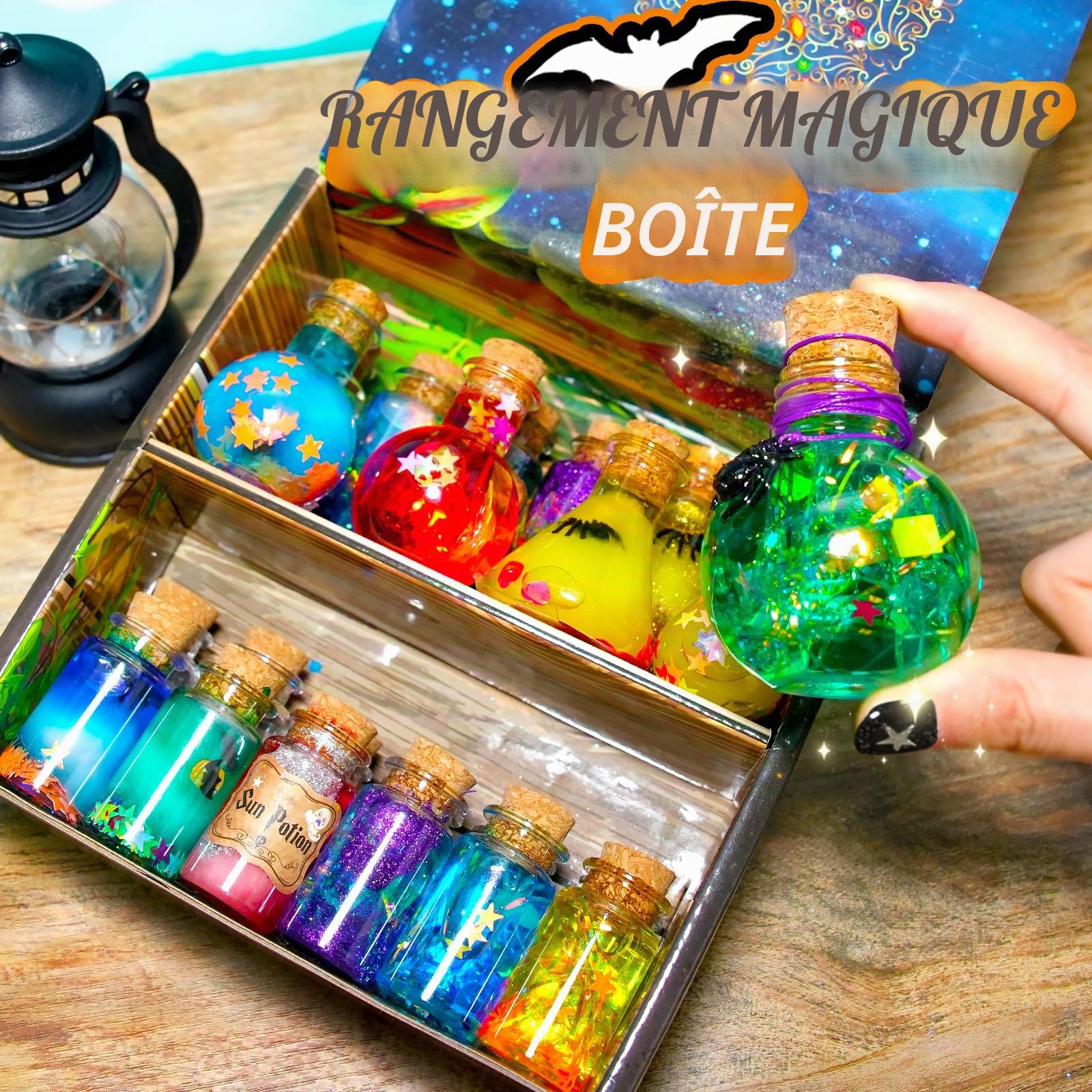 LDomet Kit de fabrication de potions magiques pour enfants - mélange de 20 bouteilles de potions de sorcière lumineuses - décorations de Noël, cadeaux d'anniversaire pour les garçons de 6 7 8 9 10+