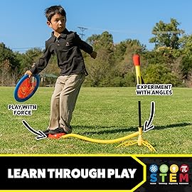 Stomp Rocket Stomp & Catch Rocket Launcher: Outdoor Fun for Kids! Includes 4 Sport Rockets - STEM Toy Blaster with Catching Net, Soars Up to 100 Feet for Boys & Girls, Ages 5 and Up