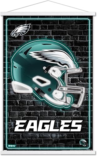 Miniatura 8 de Trends International NFL Philadelphia Eagles - Póster de pared con casco neón, 22.37 x 34.00 pulgadas, paquete con estampado y colgador negro