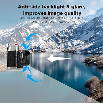 Haoge LH-X54B Square Metal Lens Hood with 49mm Adapter Ring for Fujifilm X100VI Fuji X100V Camera Black