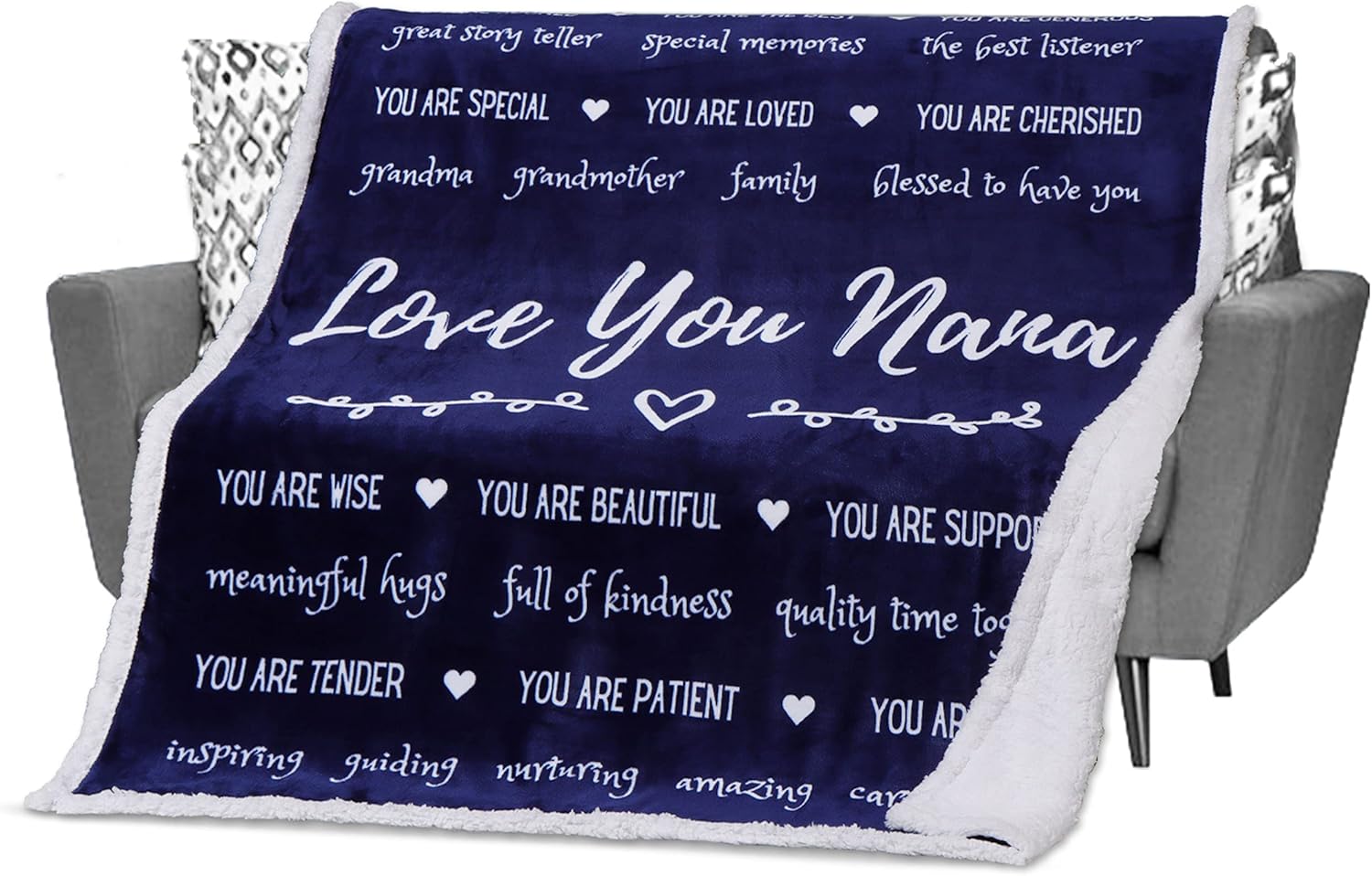 FILO ESTILO Nana Blanket, Gifts for Nana from Grandkids