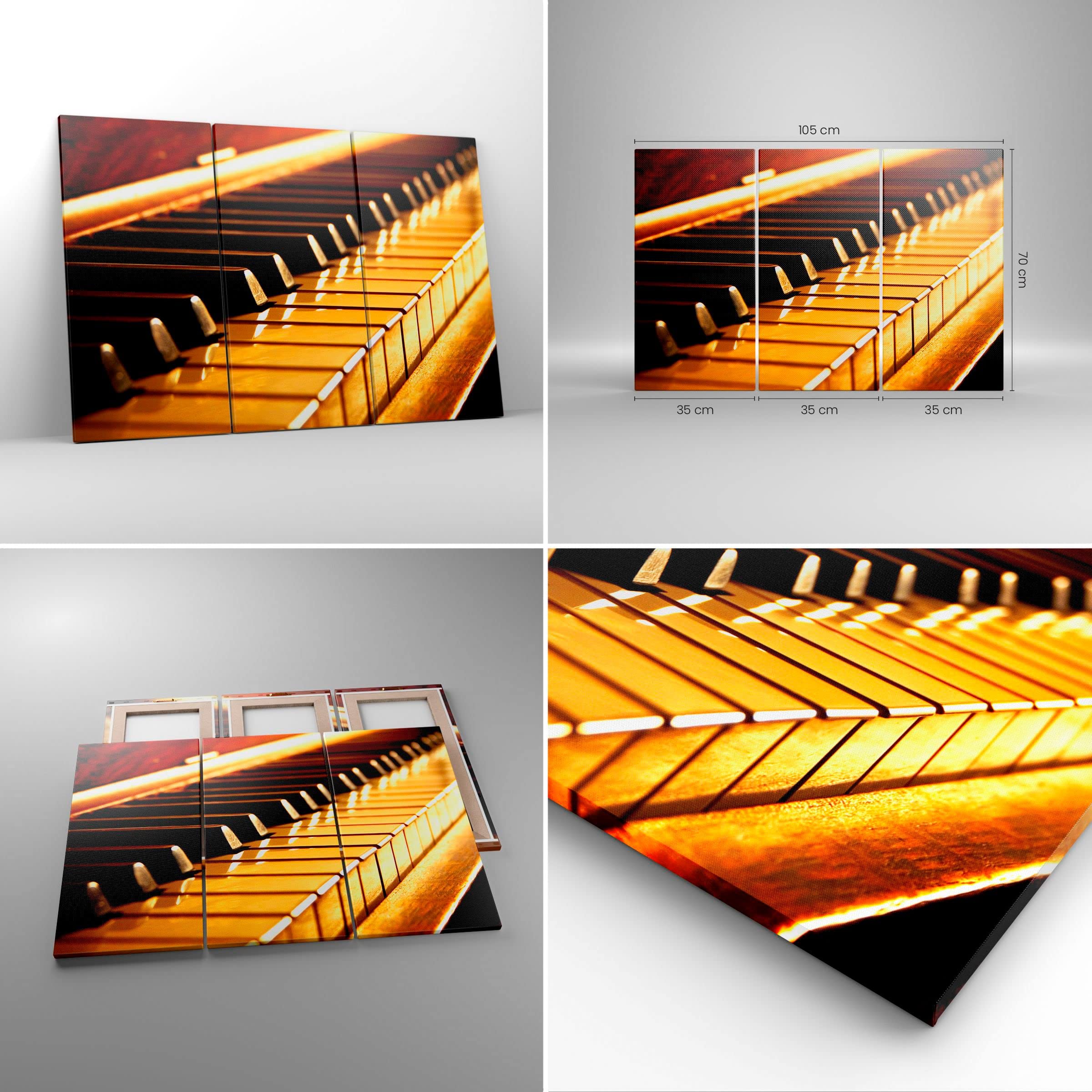 ARTTOR Bilder auf Leinwand 105x70cm Wandbild Musik - 2200 | Klavier Konzert Mehrteilige Groß Wanddekoration Wohnzimmer Schlafzimmer Wanddeko Wand Kunstdruck Wandkunst Wall Decor ARTTOR