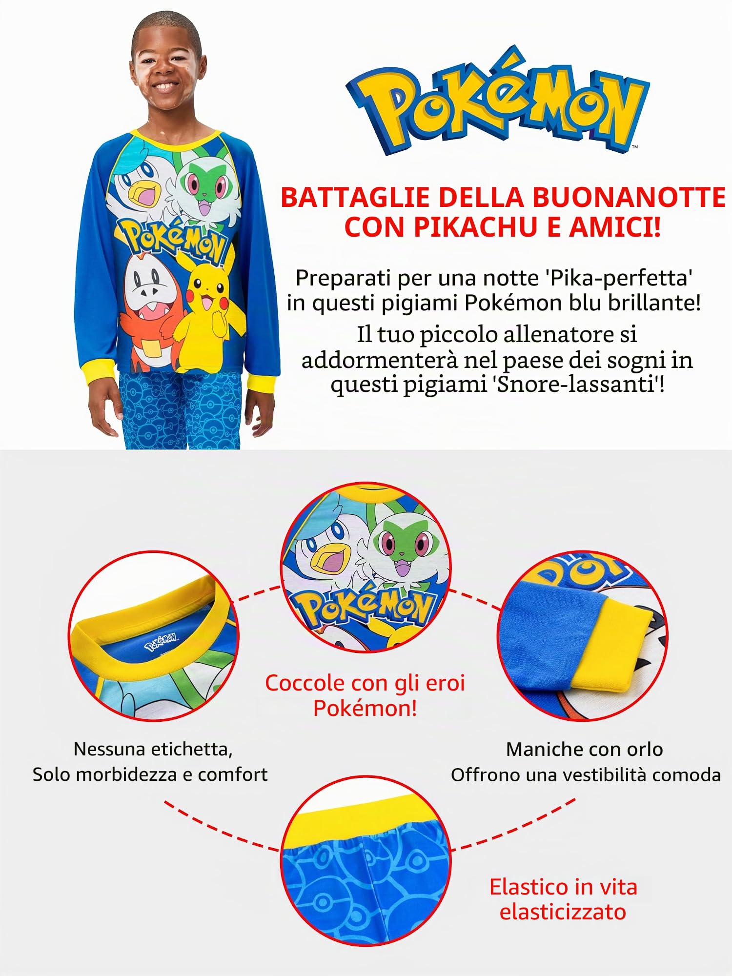Pokémon Pigiama Pigiama Pikachu per Ragazzo | Pigiami per Ragazzi