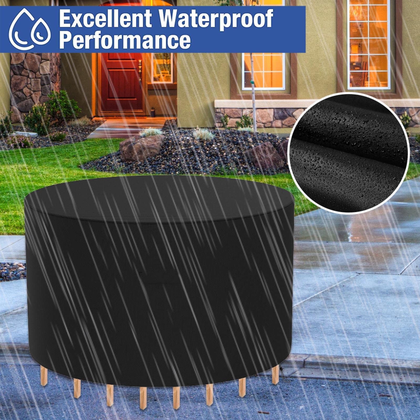 Funda Impermeable Para Muebles De Jardín 130x70x65 Cm - Tela Oxford 420D, Con Cuerda Y Hebillas