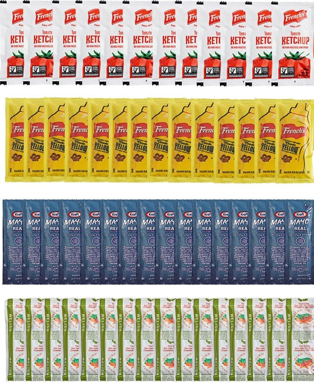 The Seasonal Shop Condiment Packets Variety Pack 50 Single Serve Portion Packs of