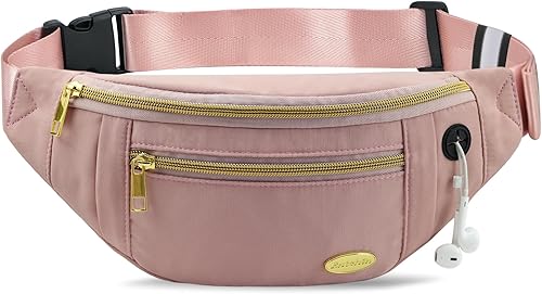 Miniatura 36 de Entchin Riñonera para mujeres y hombres, bolsa cruzada con 4 bolsillos con cremallera, bolsa de cintura ajustable, uno de los regalos esenciales