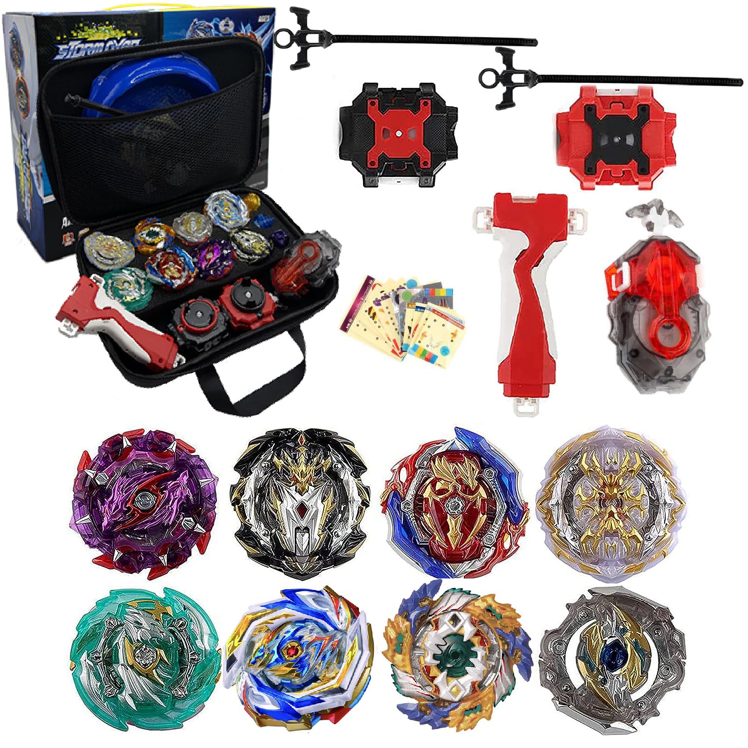 Toupie de Combat,Jeu de Combat Gyro avec Gyroscope - Toupie avec Lanceur pour, Activité Ludique en Extérieur et Anniversaires