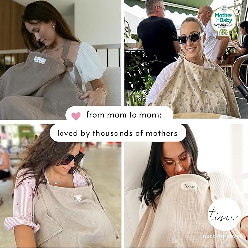 Miniatura 58 de TISU - Funda de lactancia para lactancia materna y bombeo | Funda de cochecito de asiento de automóvil multiusos | Algodón de muselina suave