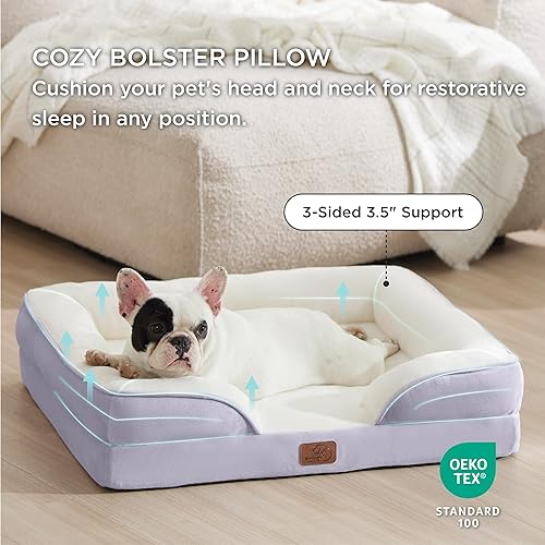 Vista 246 de Bedsure - Cama ortopédica mediana para perros, sofá cama impermeable para perros medianos, espuma de soporte con funda extraíble y lavable, forro