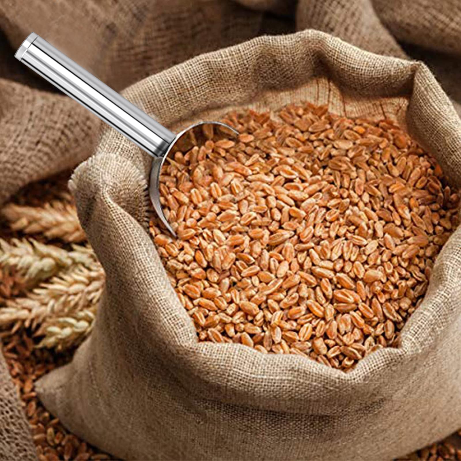 3 × Paletta per Ghiaccio in Acciaio Inox, Paletta Cibo Cucchiaini Multiuso, per per Cucine, Bar, Buffet, Cereali, Farina, Grano, Cibo per Gatti, Cibo per Cani