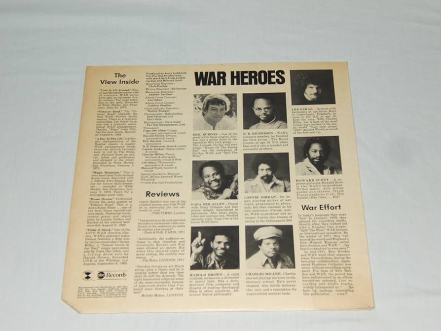 War Love Is All Around LP ABC ABCD988 EX/VG 1976 US pressing