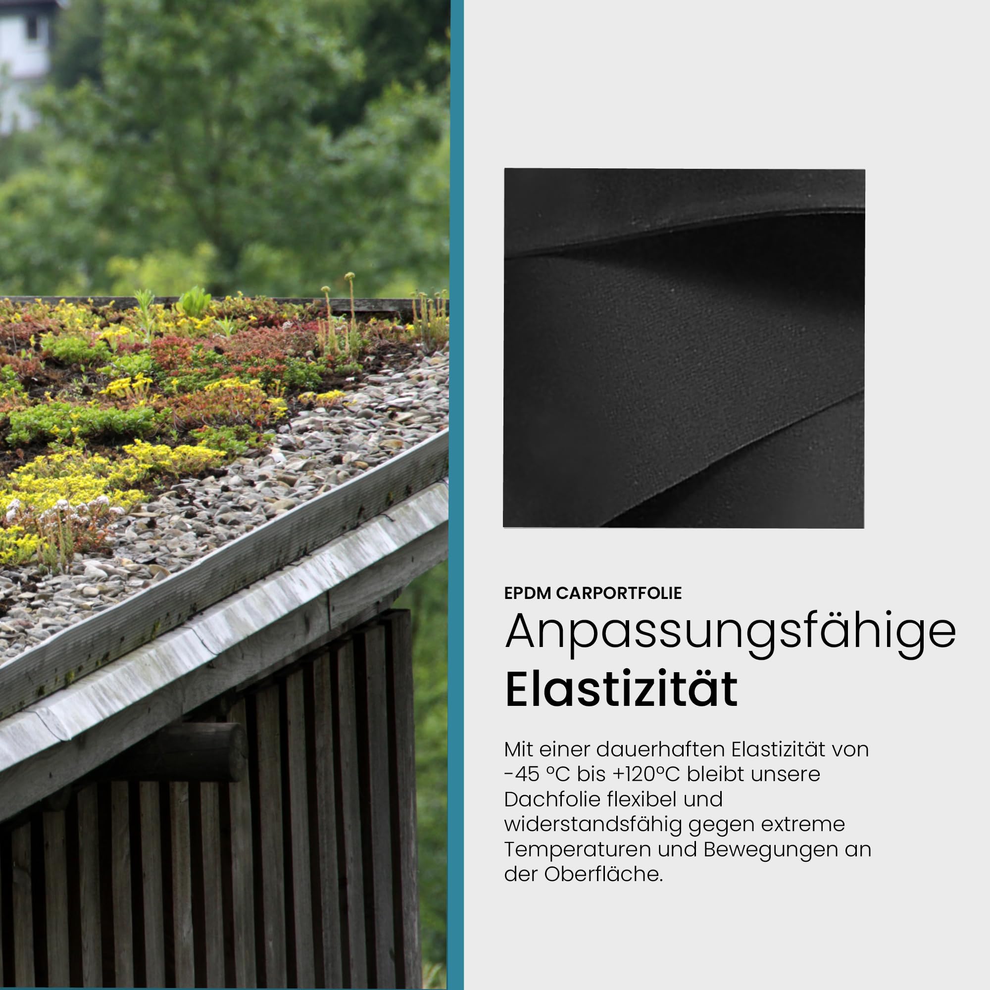 EPDM Dachfolie 1,5 mm 7,62 m x 6,5 m schwarz wasserdicht Dachabdichtung