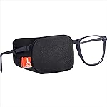 Astropic Large Silk Eye Patch for Adults Kids Big Glasses to Cover Either Eye (Large, Black)